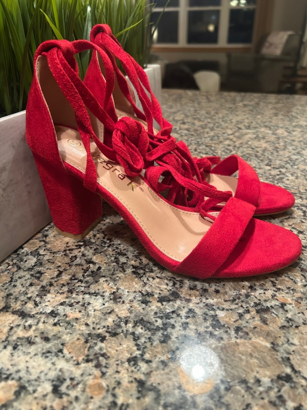 Allegra K Red Wrap-Around Strappy Stiletto Sandal - Picture 4 of 7